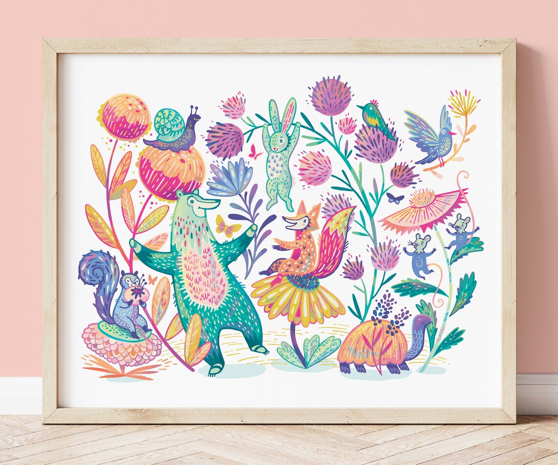 Woodland Animals Nursery Art, Kids Room Decor