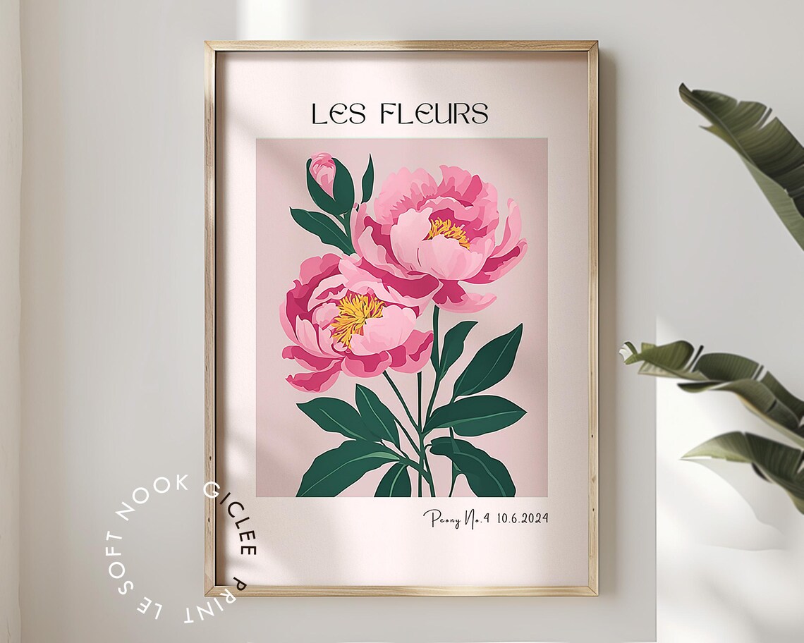 Les Fleurs Blush Peony Duo Soft Pink Floral Gallery Art Poster
