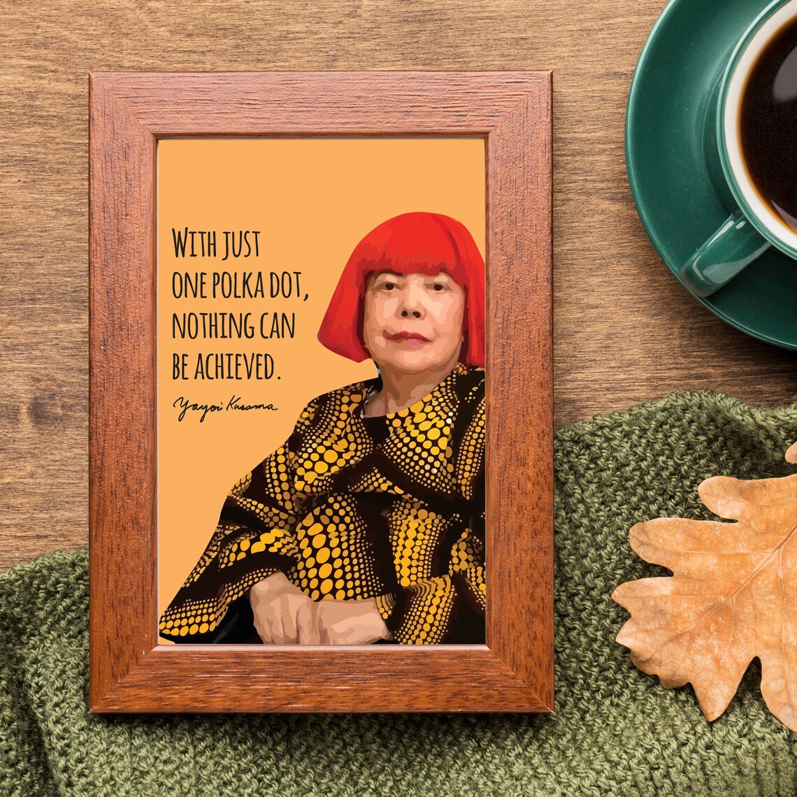Yayoi Kusama Polka Dot Quote Artist Portrait Illustration Poster
