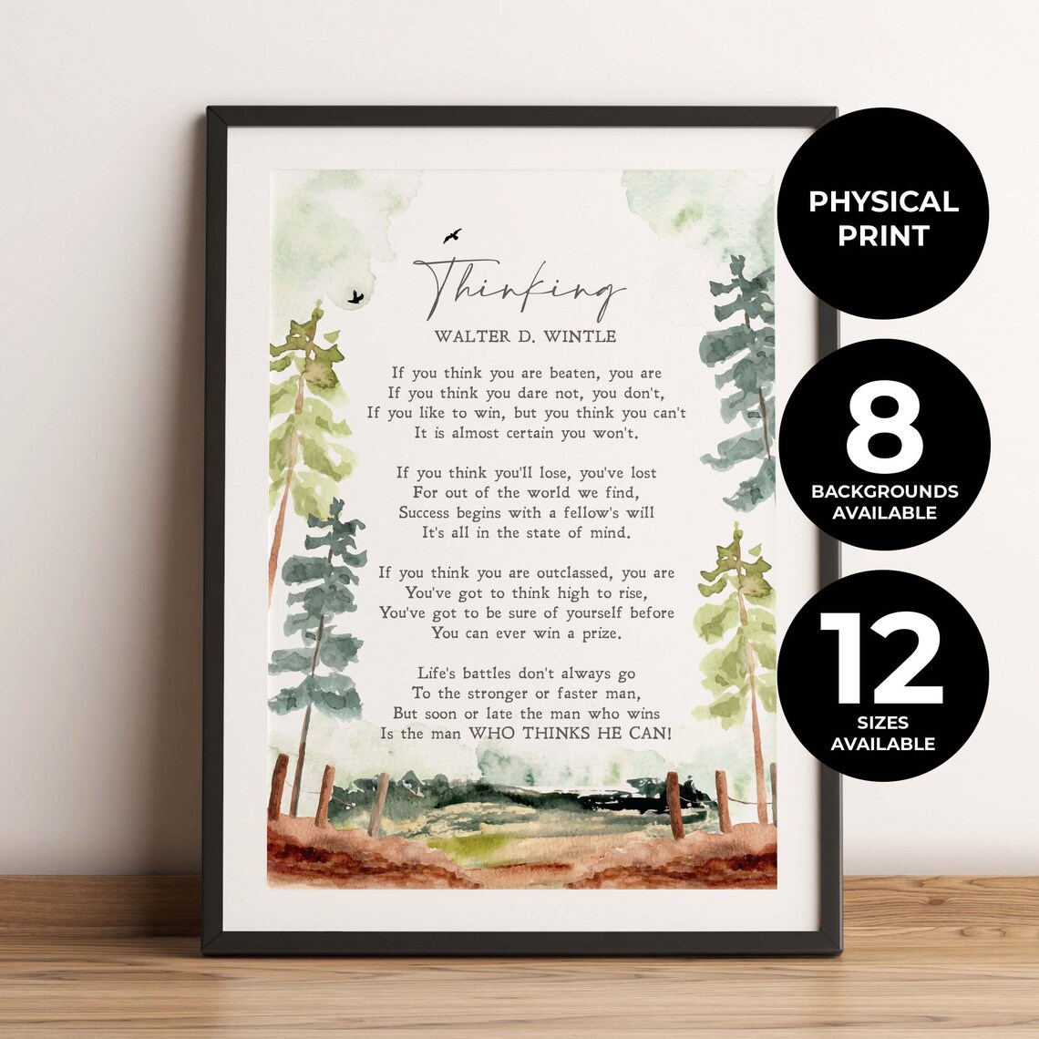 Thinking by Walter D. Wintle, Inspirational Art Print