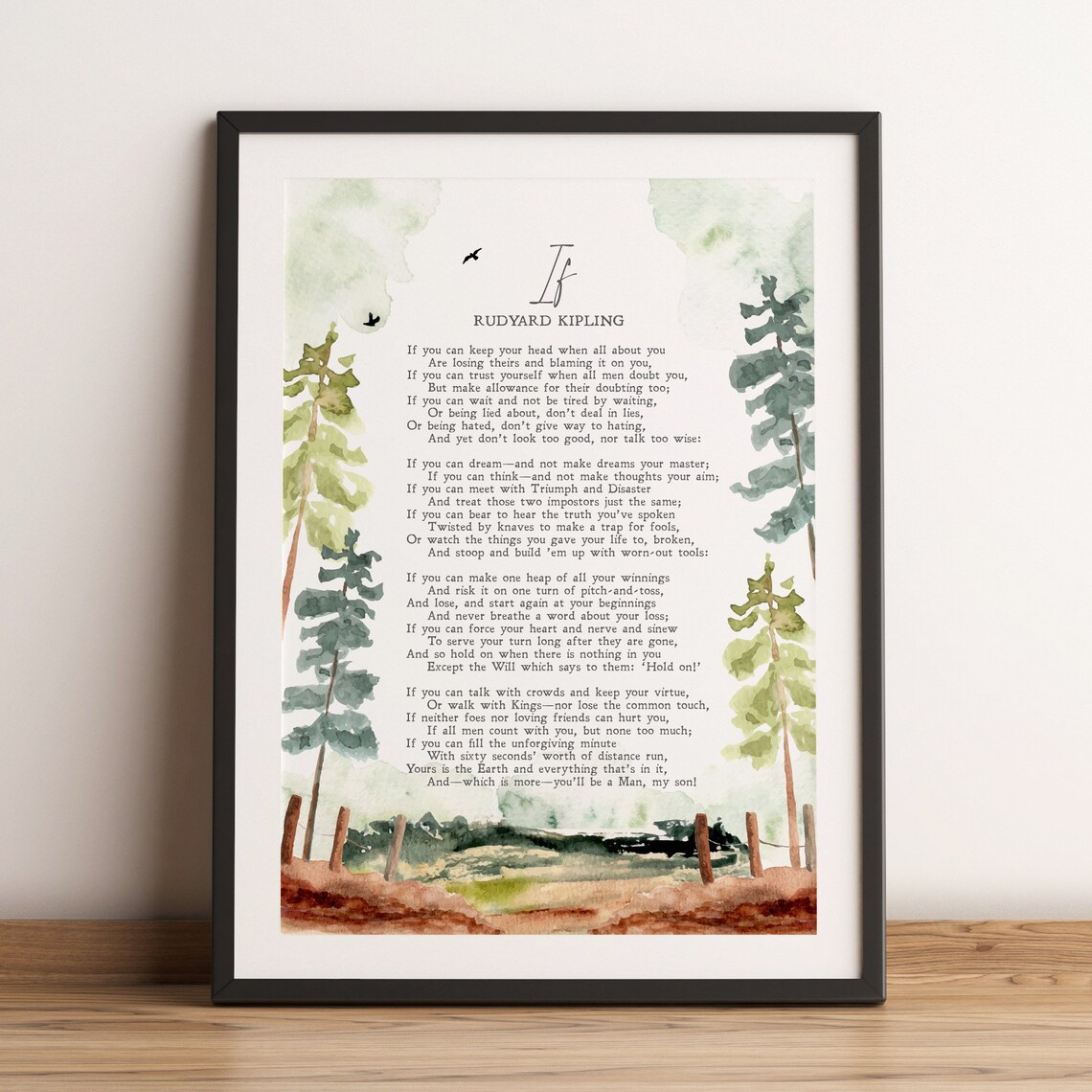 Rudyard Kipling Poem, Minimalist Literature Art Print