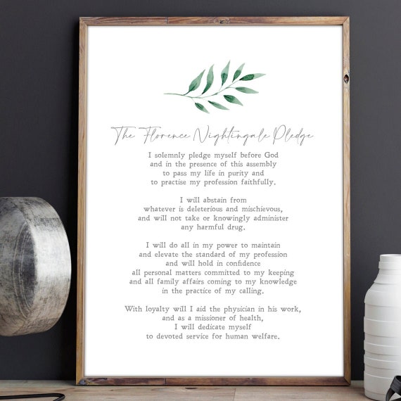 Florence Nightingale Pledge Nurse Quote Art Print