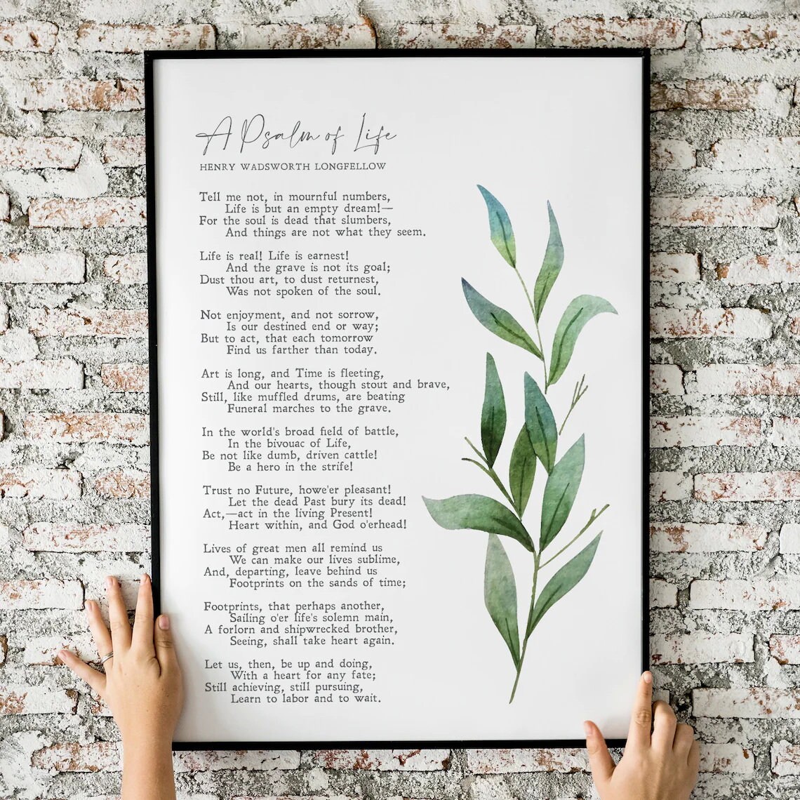 Psalm of Life by Longfellow Minimalist Art Print - Image 2
