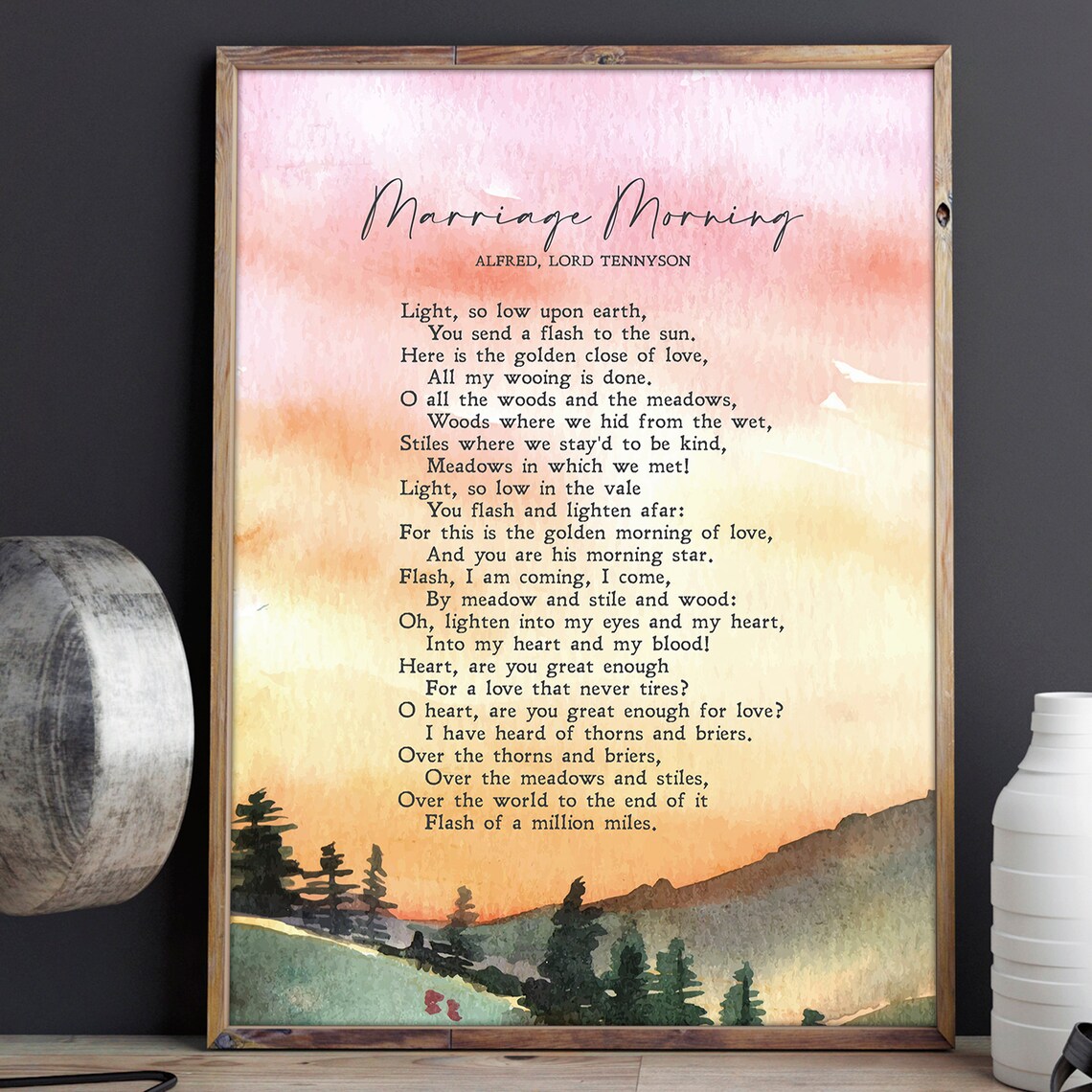 Marriage Morning by Tennyson, Watercolor Art Print - Image 2