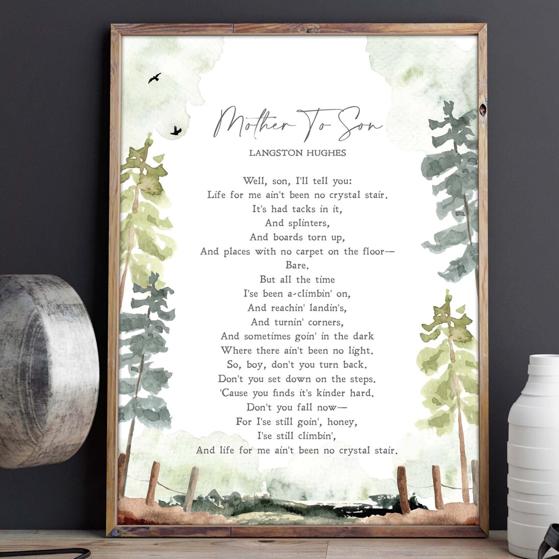 Mother To Son, Langston Hughes Civil Rights Art Print