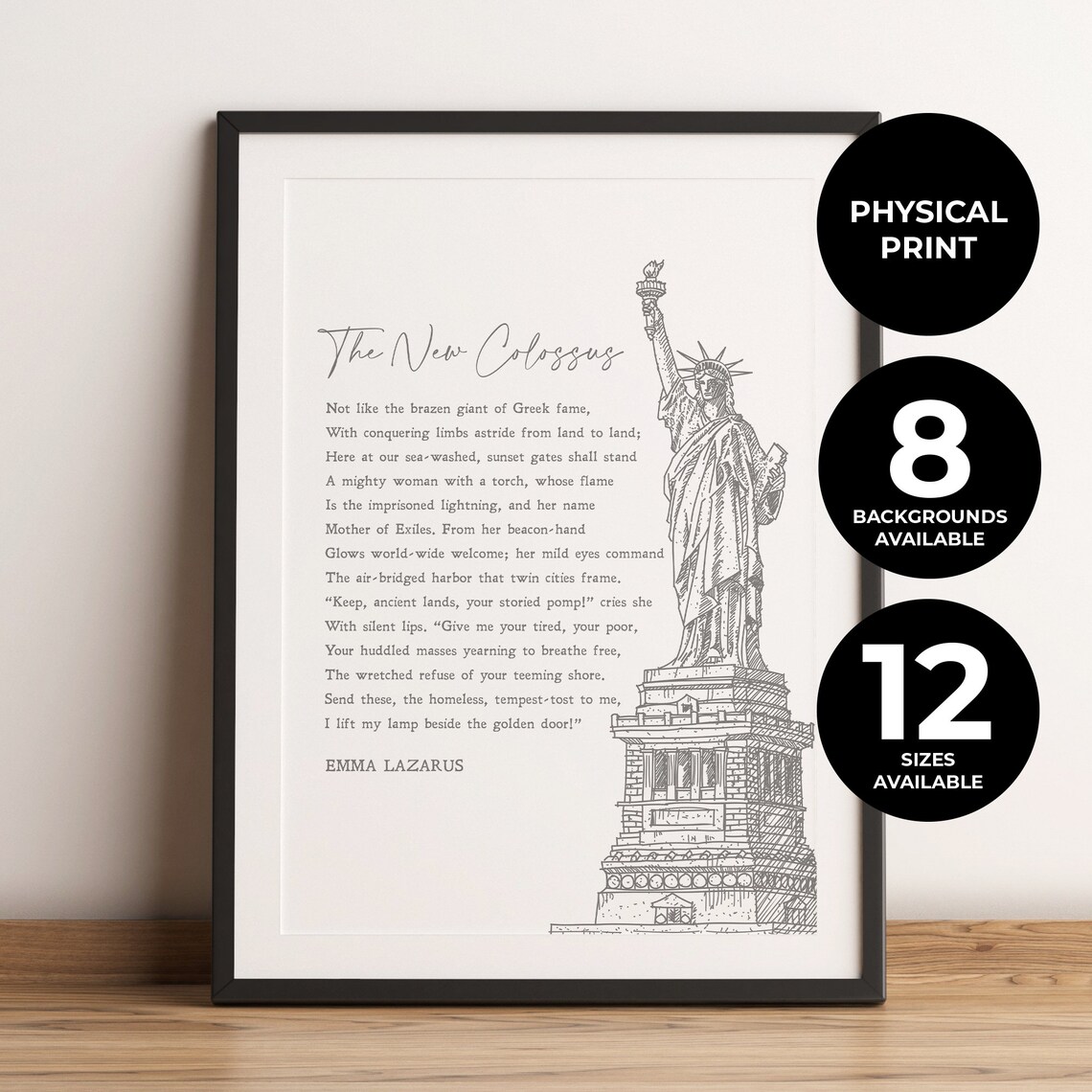 The New Colossus, Statue of Liberty Art Print