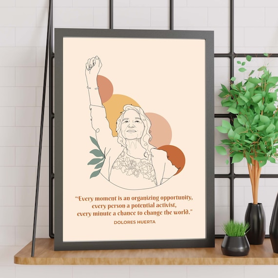 Dolores Huerta Line Art Activism Inspiration Art Print