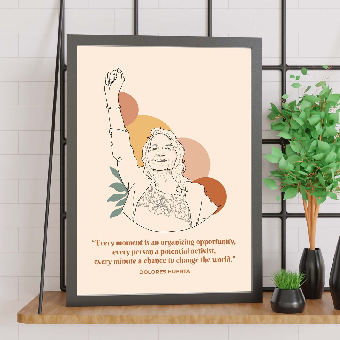 Dolores Huerta Line Art Activism Inspiration Art Print