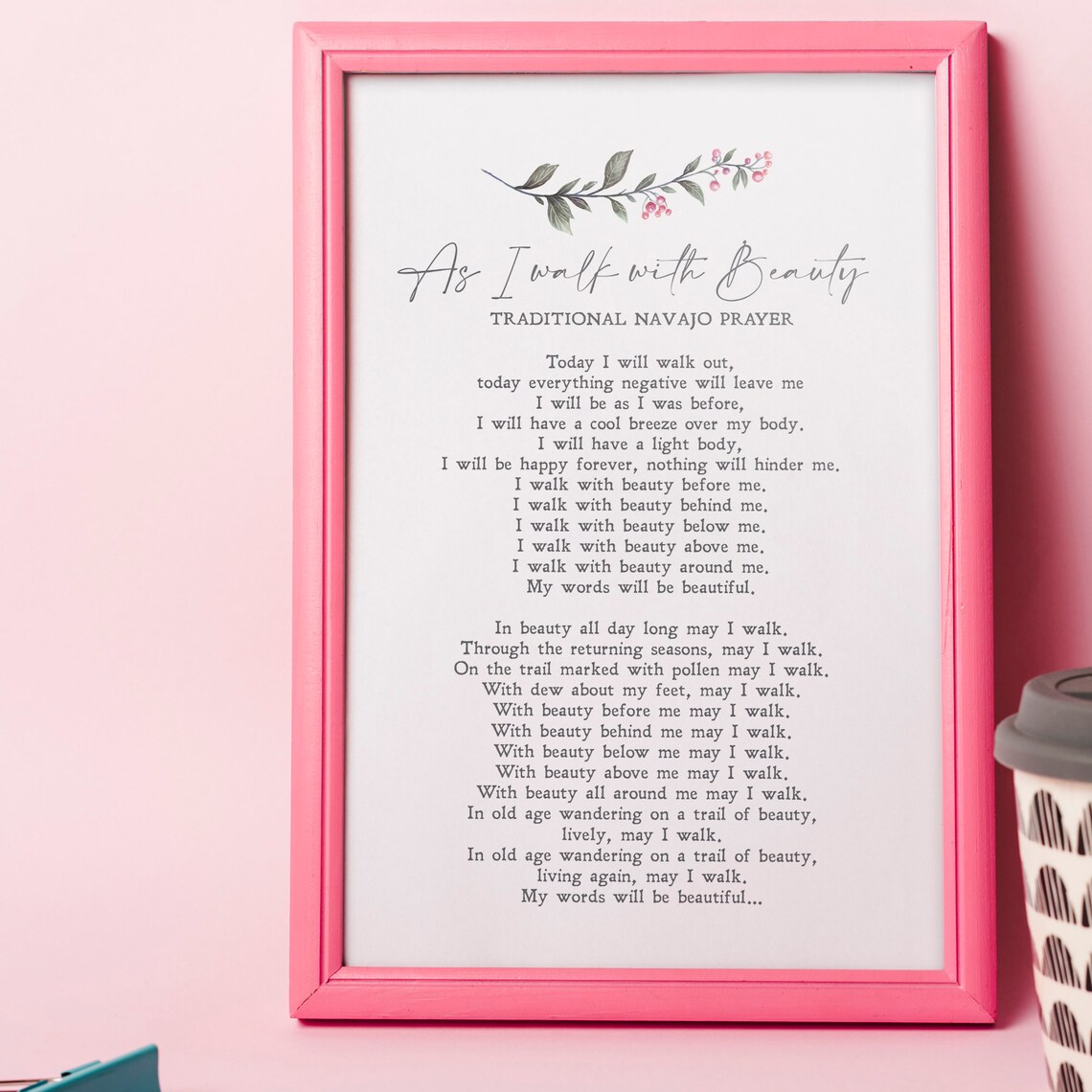 As I Walk With Beauty, Navajo Prayer Poem Art Print