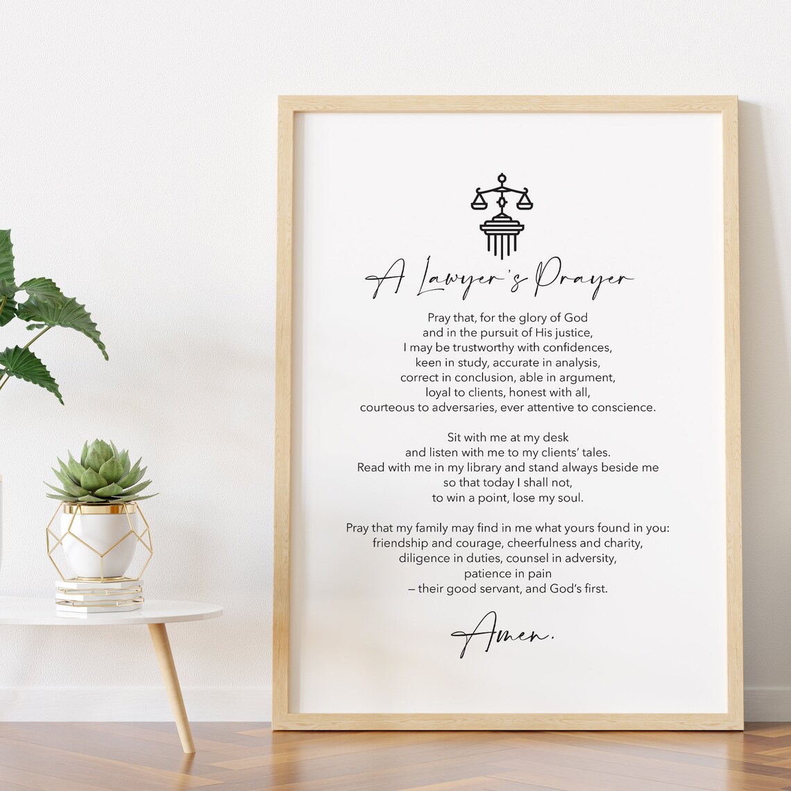 Lawyer's Prayer, Christian Minimalist Art Print - Image 2