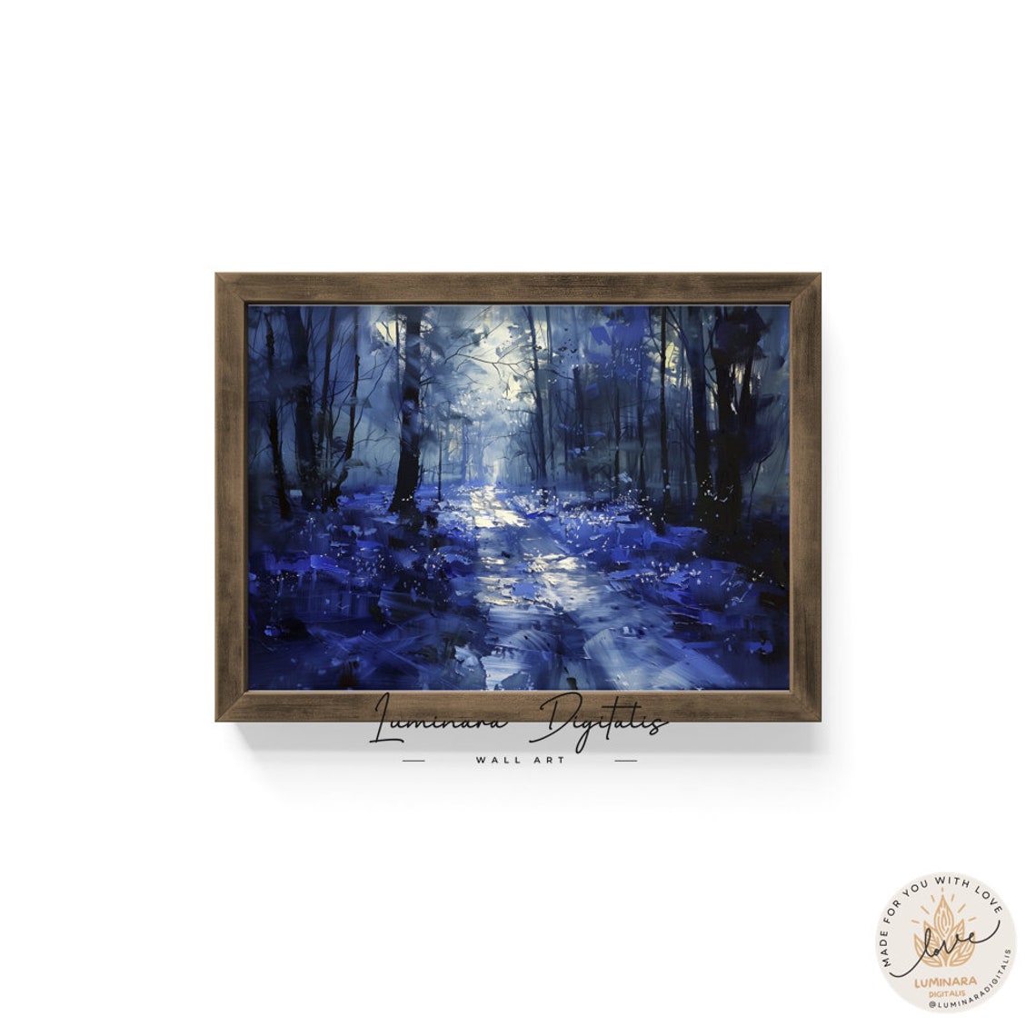 Wall Art Moonlit Bluebell Forest Image Mystical Nature Wall Art With Enchanting Charm - Image 6