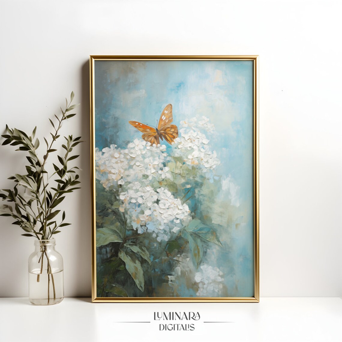 Hydrangea And Butterfly, Vintage Floral Poster - Image 4