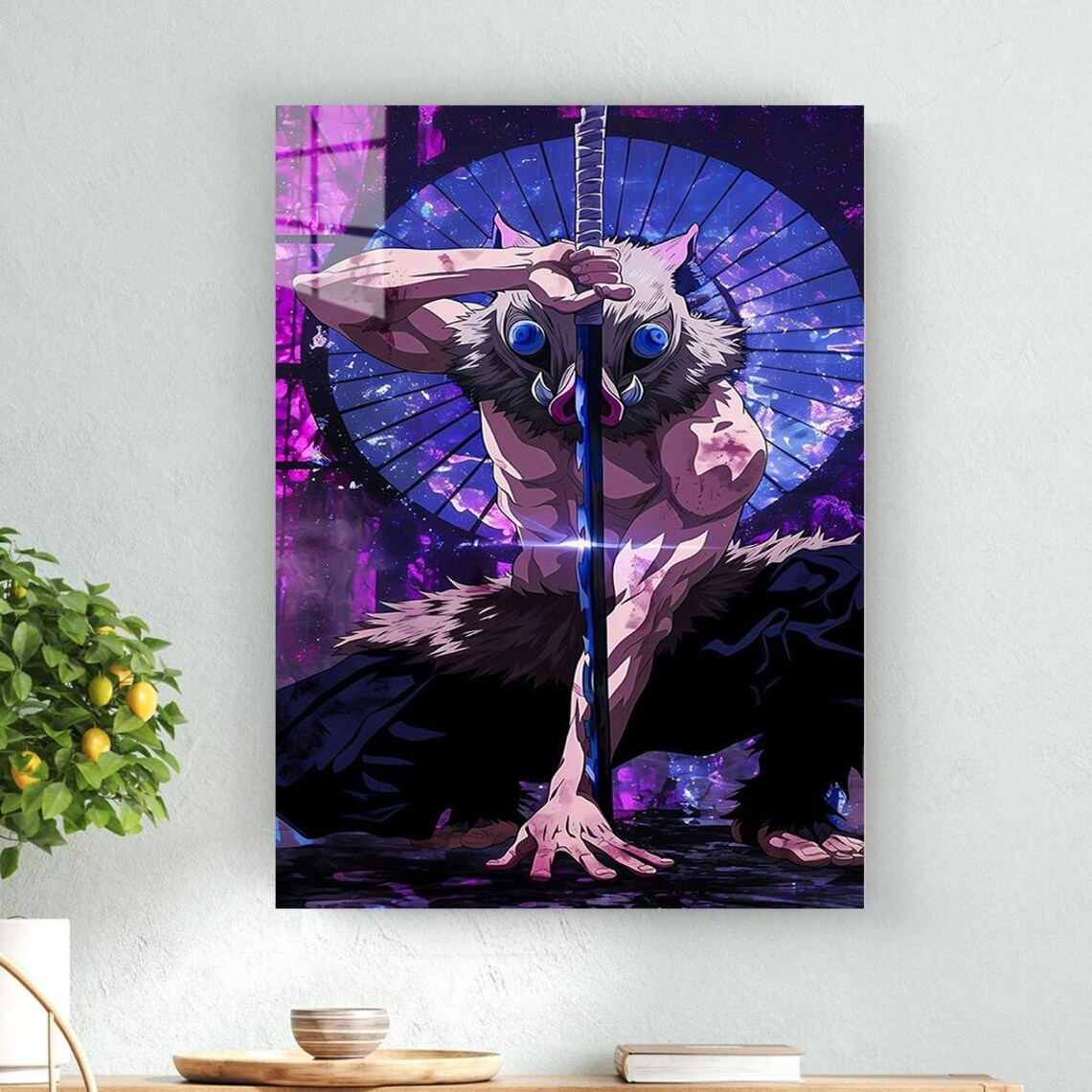 Inosuke Hashibira Demon Slayer Boar Mask Anime Character Poster