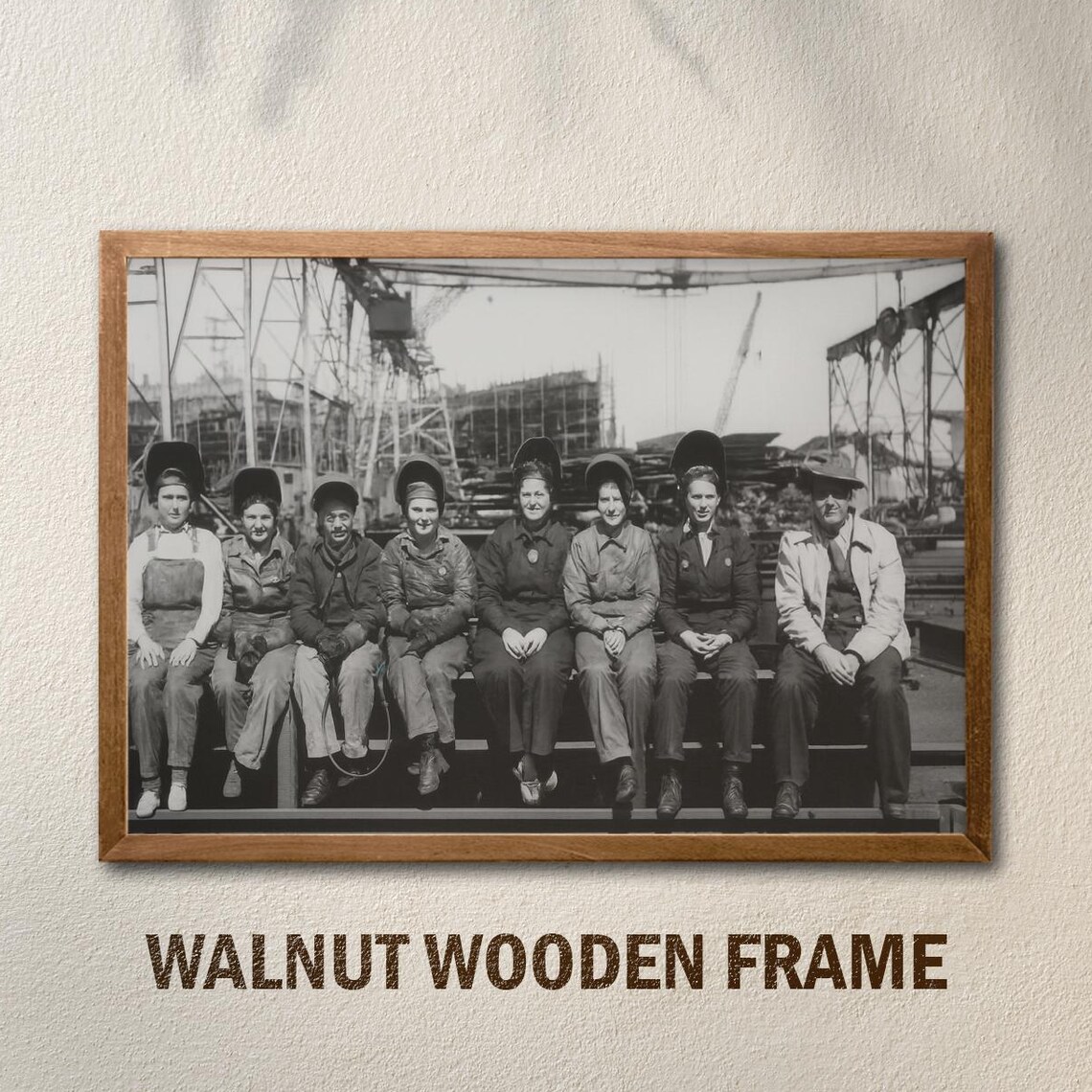 Vintage Women Workers Black and White Industrial History Photo Poster