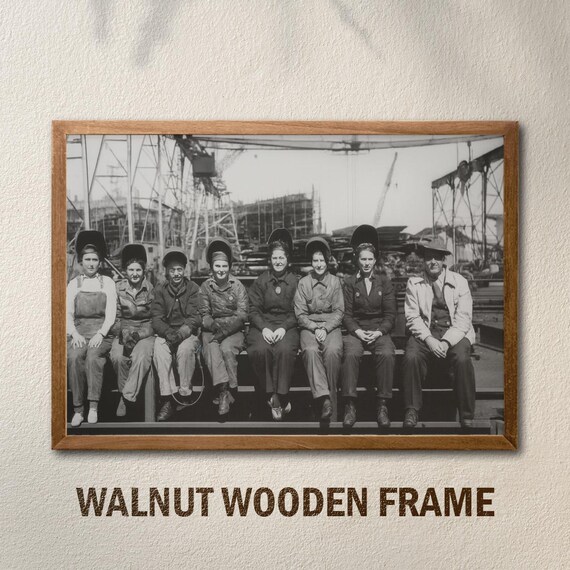 Wwii Shipyard Women Canvas Print Vintage Industrial Wall Art