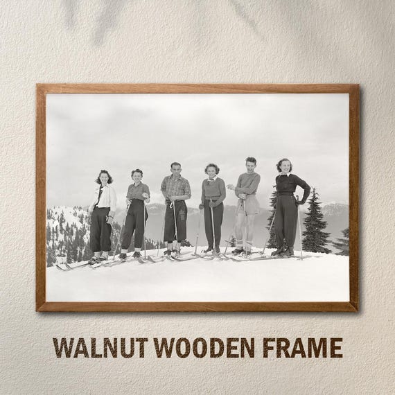 Vintage Ski Photo Print Summer Spring Skiing Canvas Art