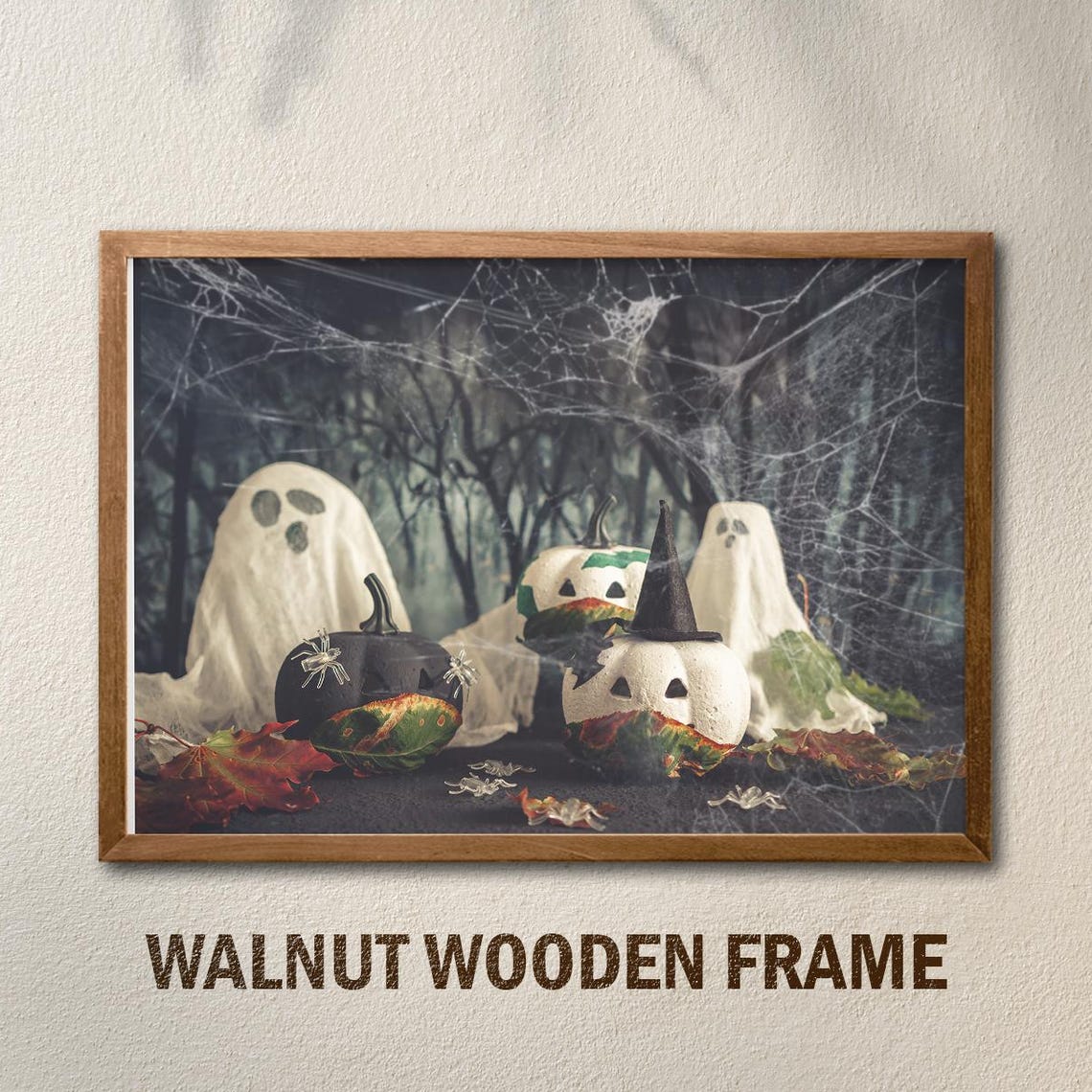 Halloween Canvas Art Pumpkin Haunted Forest Decor