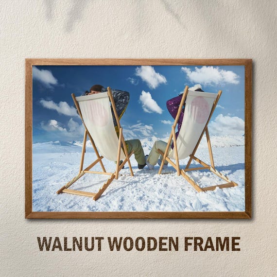 Vintage Ski Art Print Lodge Wall Decor Ready To Hang Canvas