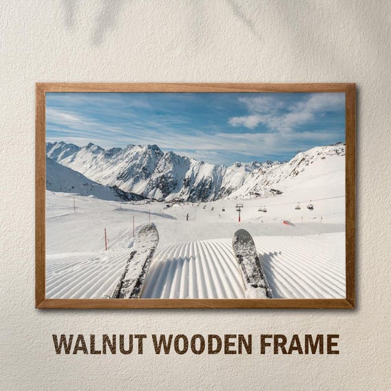 Vintage Ski Art Print Lodge Wall Decor Ready To Hang Canvas