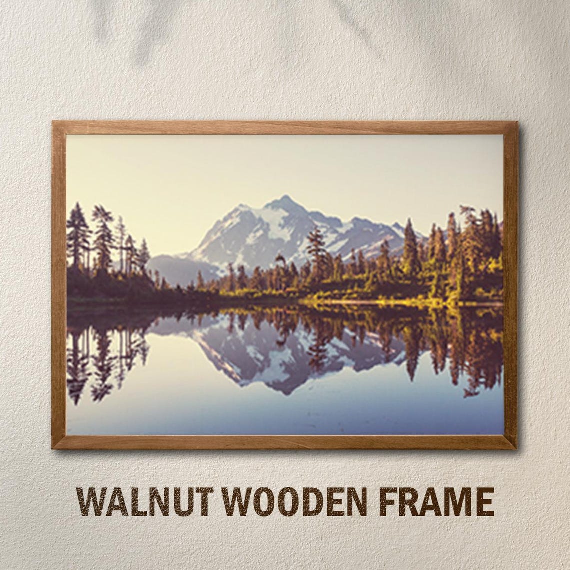 Snowy Mountain Lake Canvas Print Serene Winter Landscape Wall Art