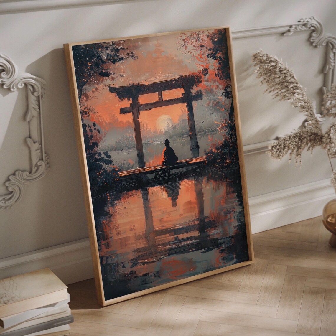 Japanese Torii Gate, Japandi Meditation Poster - Image 3