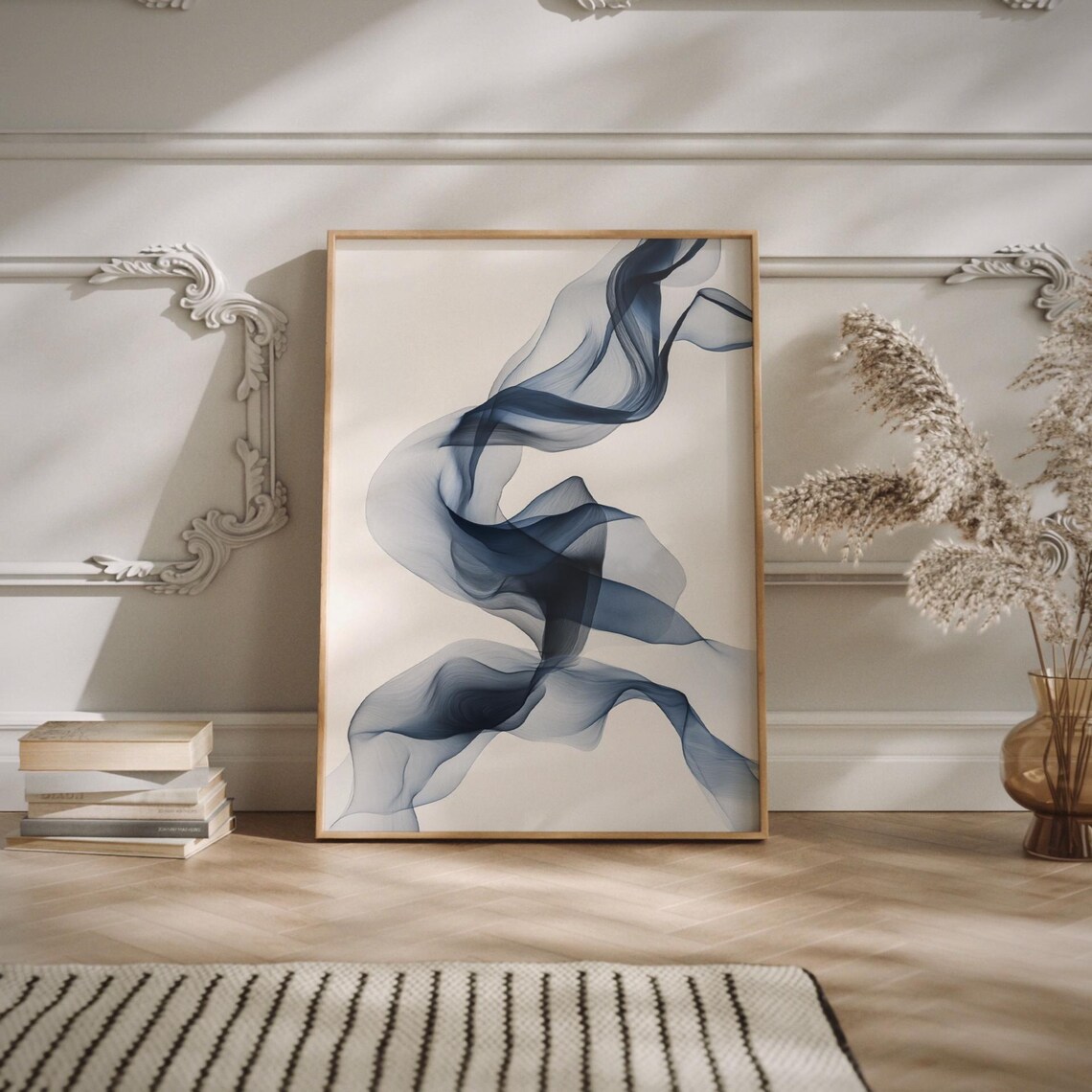 Ethereal Silk Abstract, Japandi Minimalist Poster - Image 2