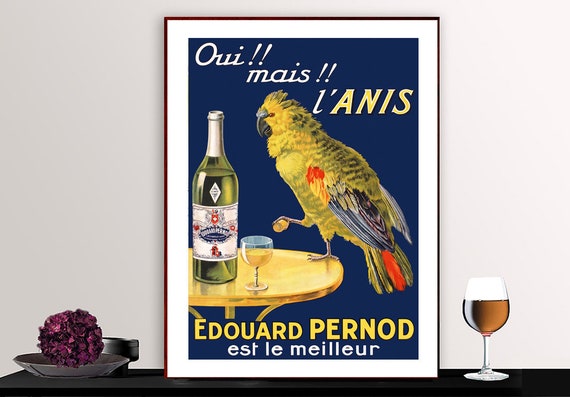 Qui Mais Lanis Edouard Pernod Est Le Meilleur Vintage Fooddrink Poster Poster Paper Or Gift Idea Wall Decor