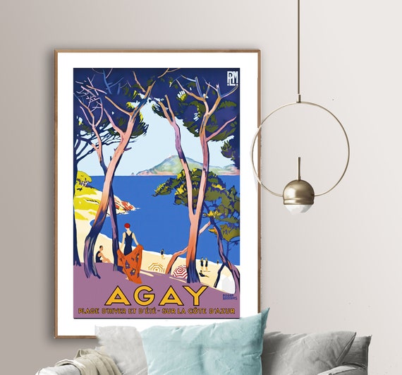 Agay Plage D'Hiver Et D'Ete, Vintage Travel Poster