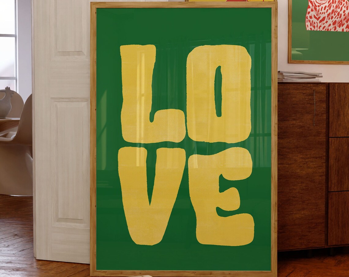Maximalist Retro Love Typography Art Print