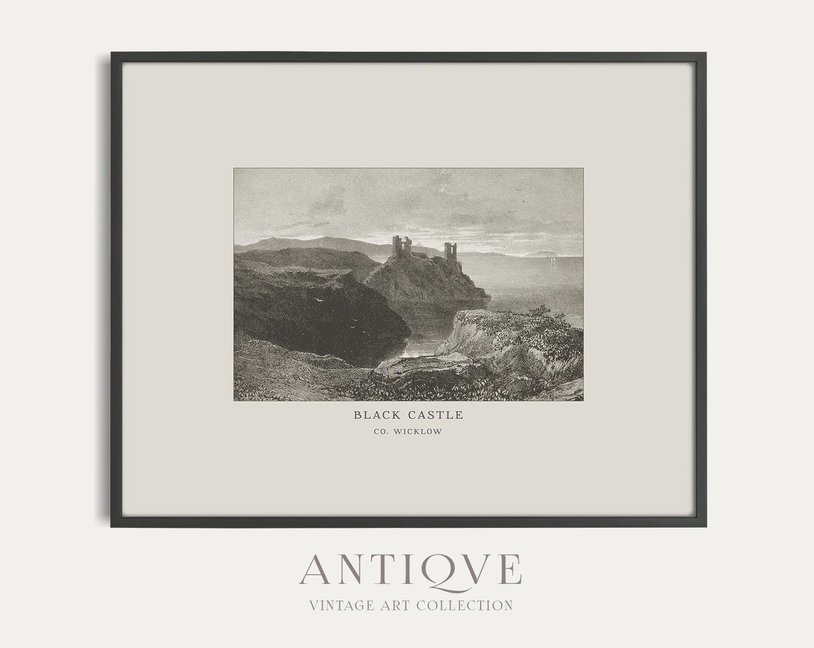 Black Castle Co Wicklow Ireland Antique Engraving Art Poster