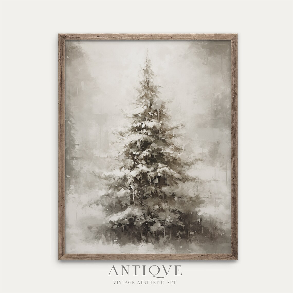 Fir Tree Painting Print, Christmas Farmhouse Decor