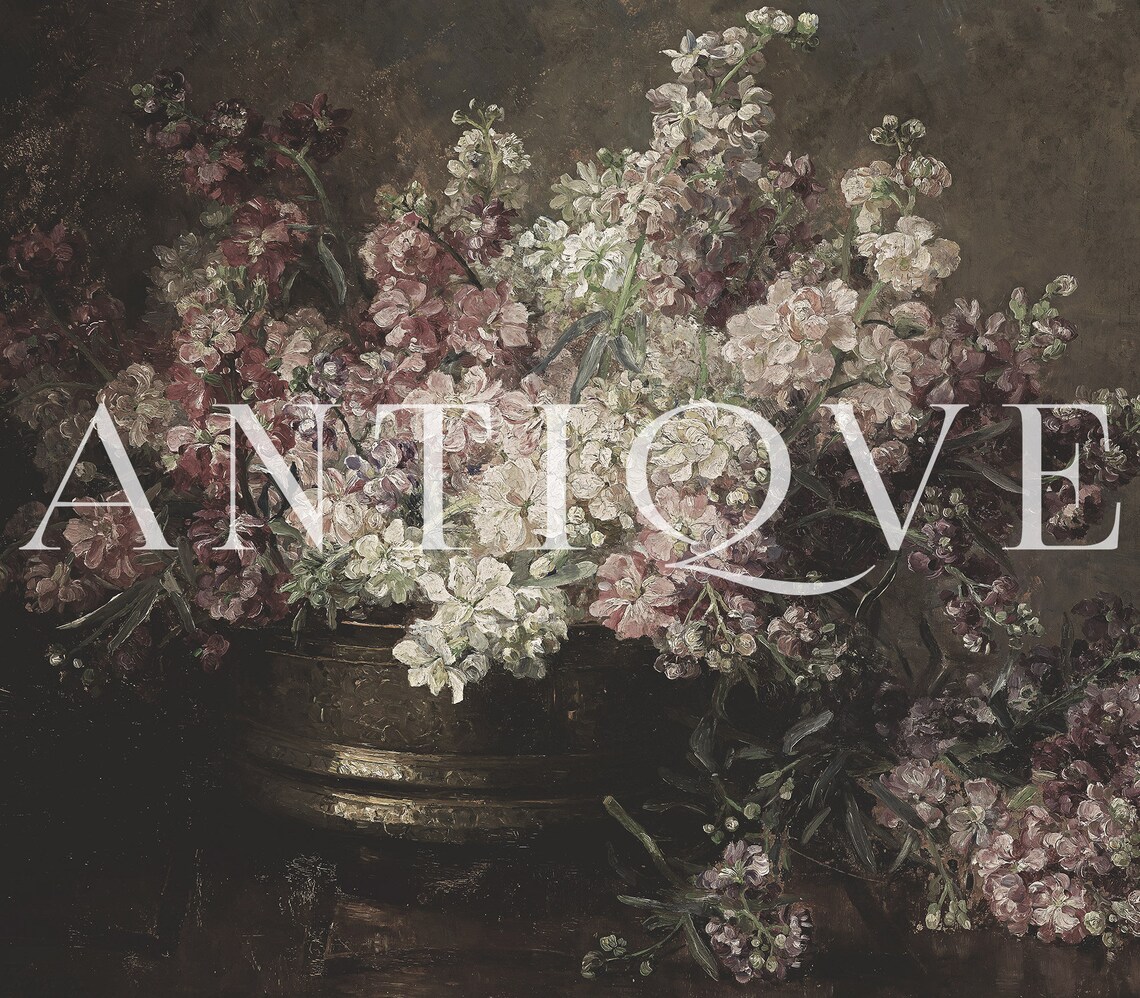 Moody Floral Painting, Dark Academia Art Print - Image 4