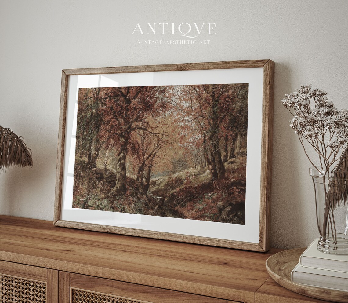 Fall Forest Print, Rustic Autumn Woods - Image 4