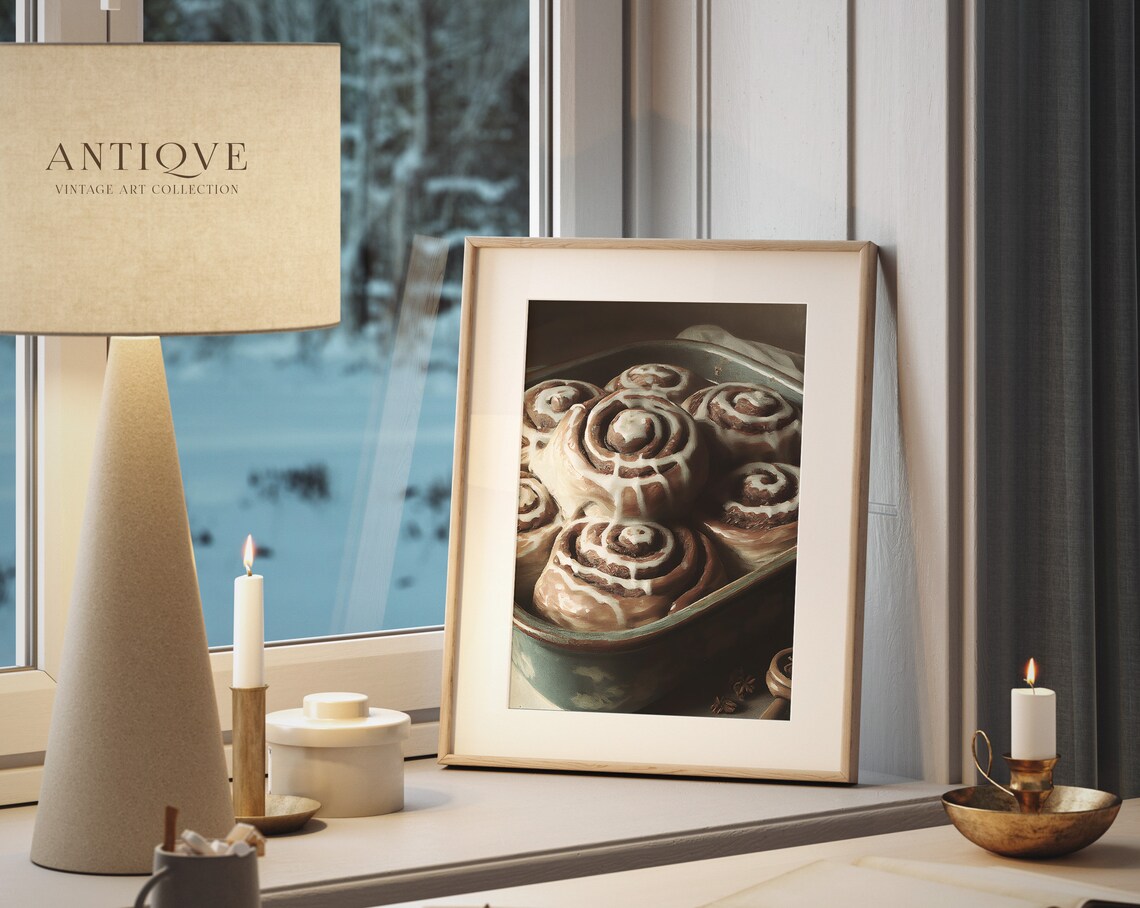 Cinnamon Rolls Painting, Vintage Kitchen Art Print - Image 4