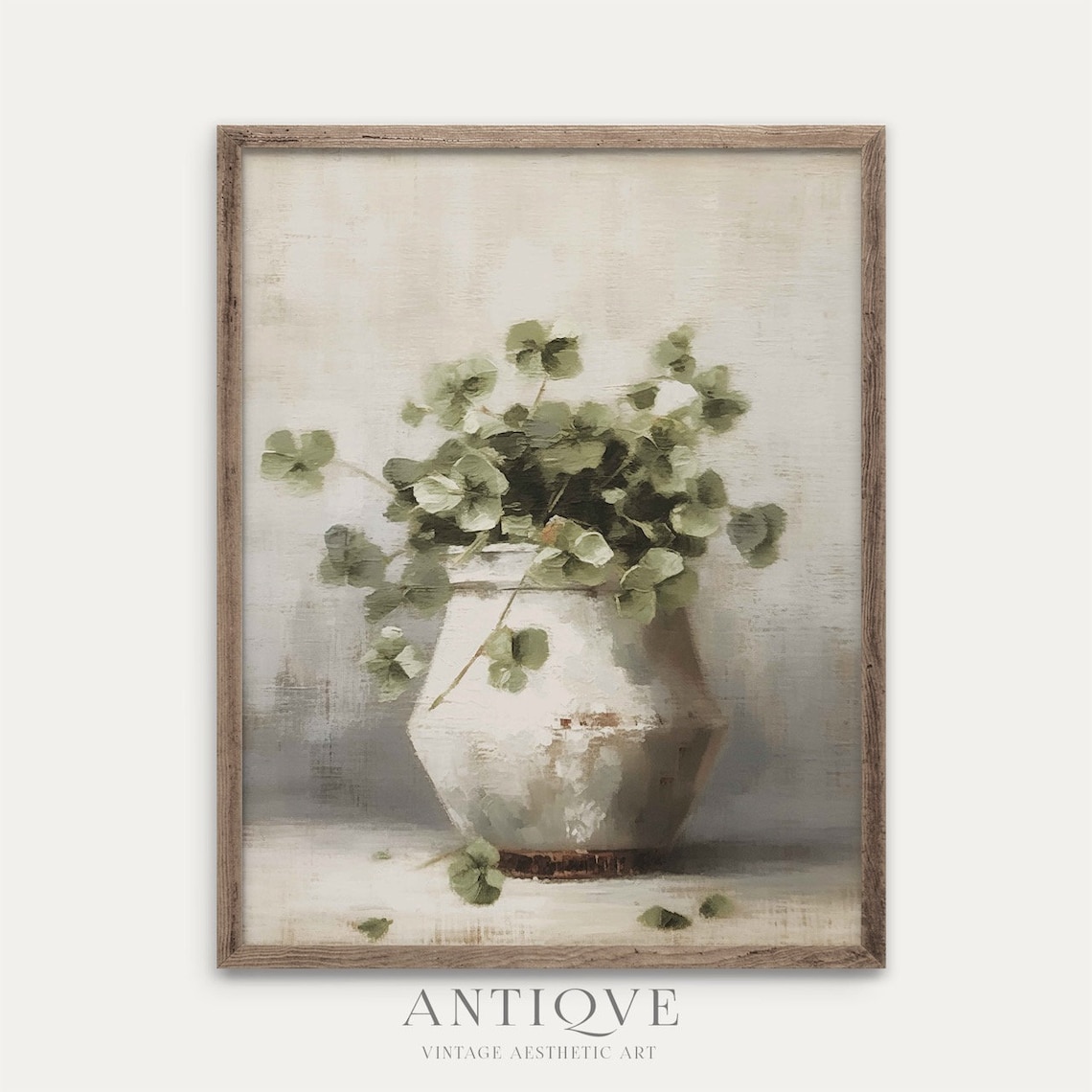 Rustic Clover Plant Neutral St. Patrick's Art Print