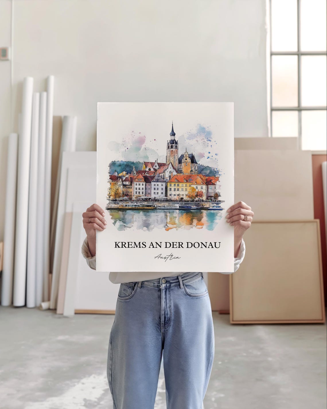 Krems An Der Donau Watercolor Travel Poster, Lower Austria - Image 4