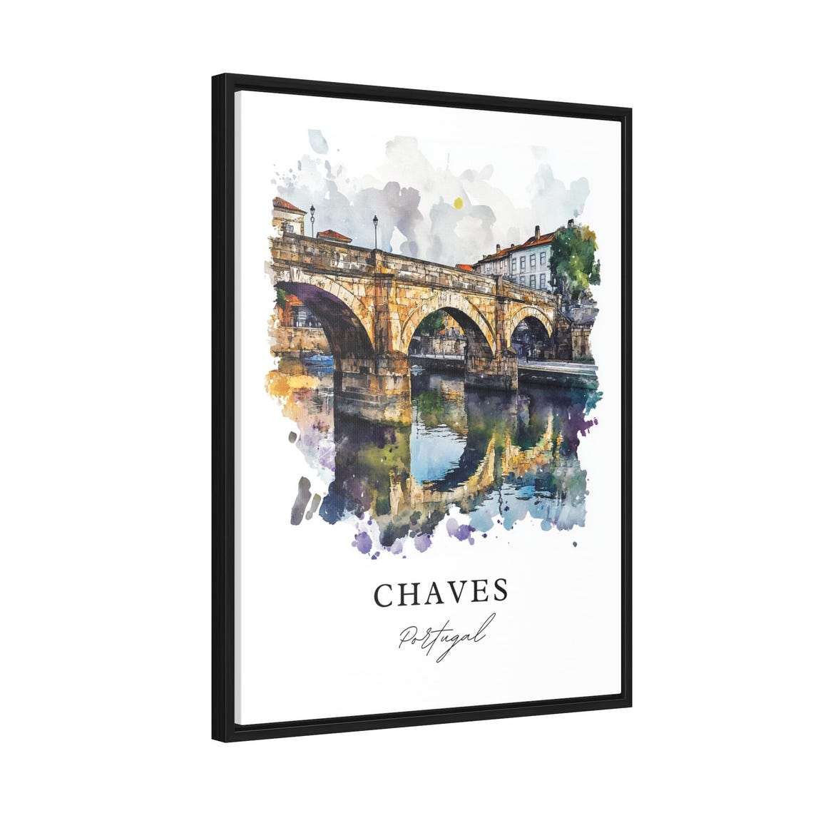 Chaves Portugal Watercolor Travel Poster, Vila Real - Image 2