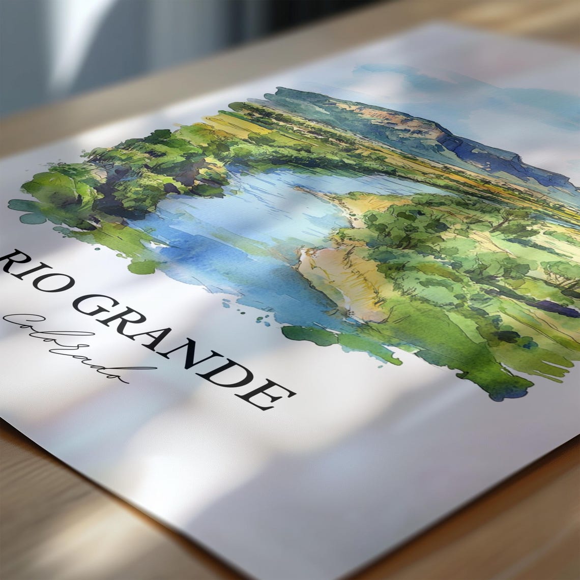 Rio Grande Colorado River Valley Mesa Watercolor Nature Poster - Image 6