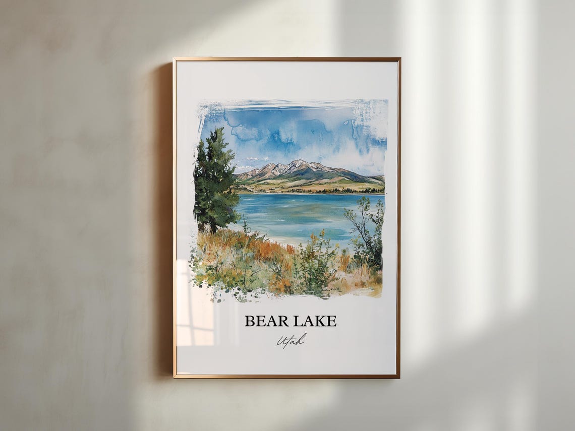 Bear Lake Utah Watercolor Travel Poster, Wall Art Print - Image 5