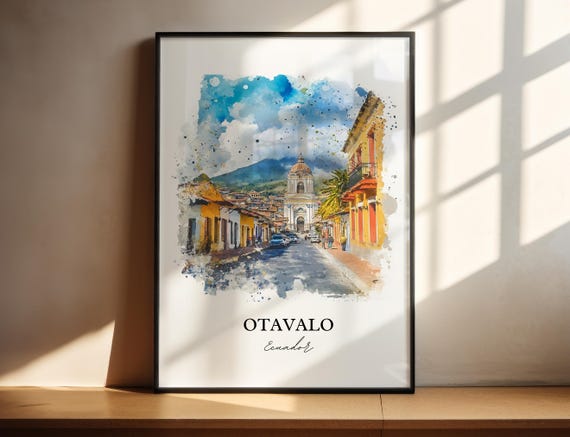 Otavalo Wall Art Ecuador Print Watercolor Gift Travel Poster Housewarming
