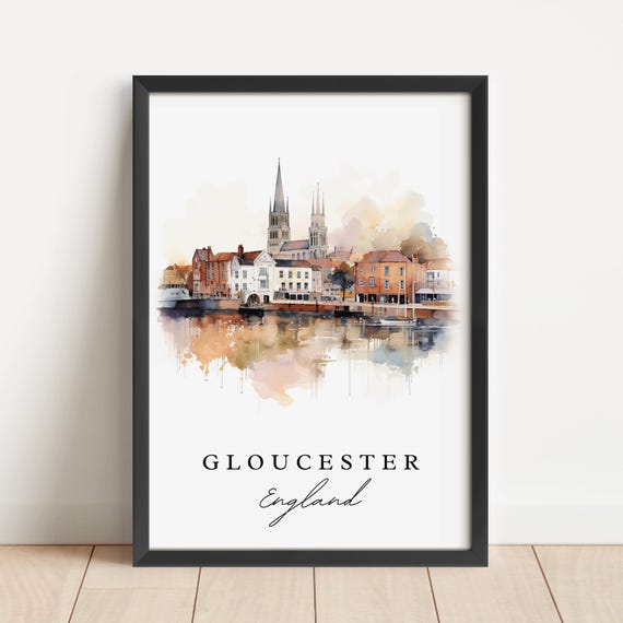 Gloucester England Travel Poster, Custom Text