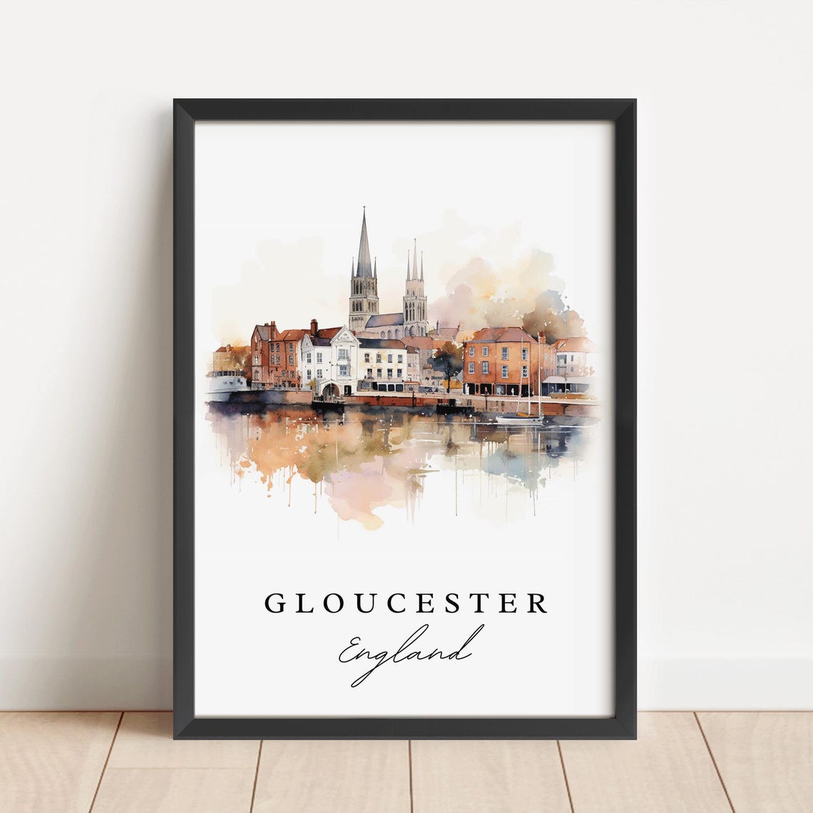 Gloucester England Travel Poster, Custom Text