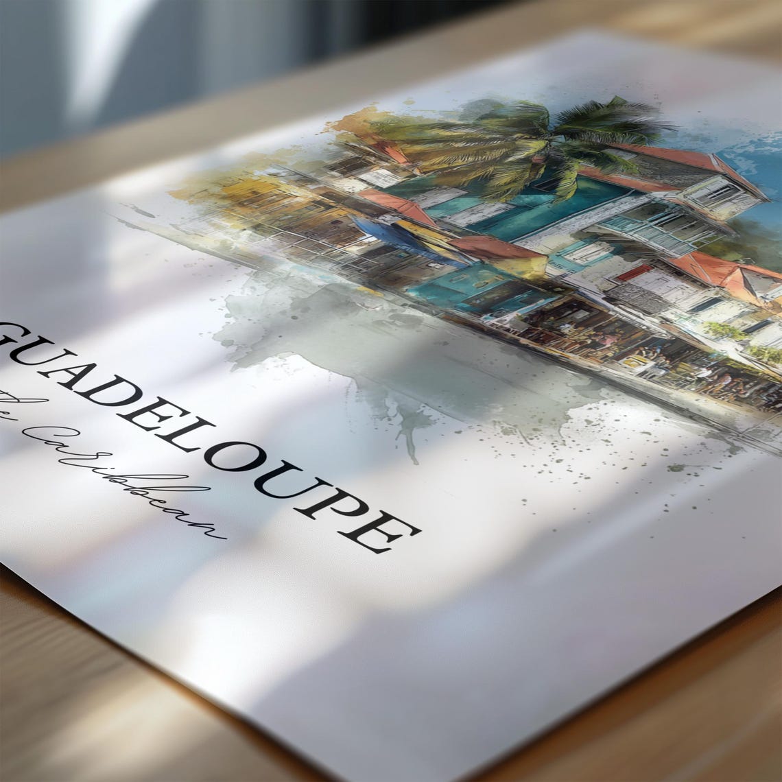 Guadeloupe Wall Art Print Caribbean Watercolor Gift Travel Poster Housewarming - Image 6