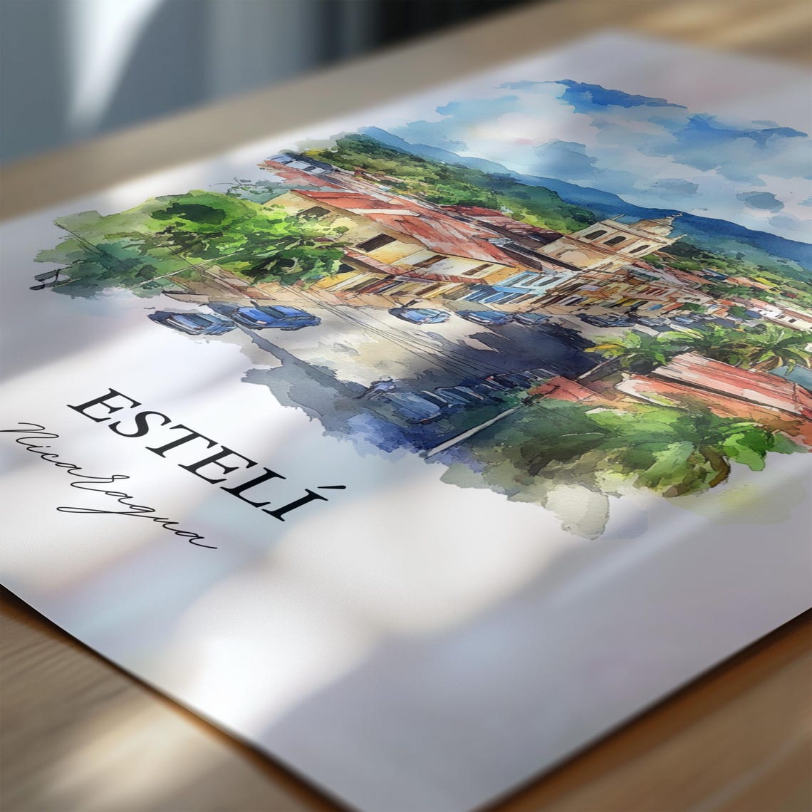 Estel Wall Art Nicaragua Print Watercolor Gift Travel Poster Housewarming - Image 6