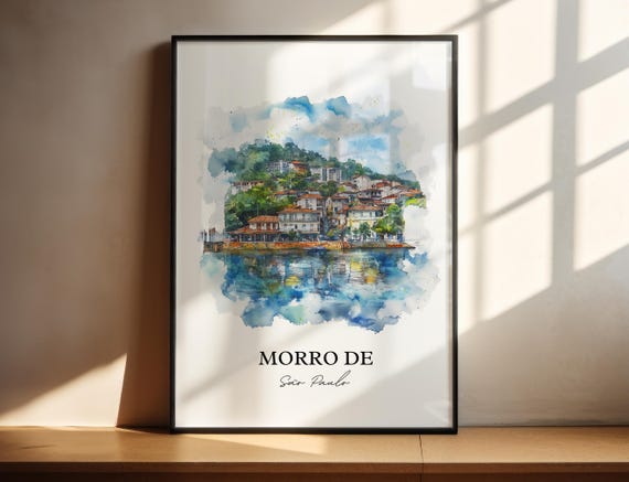 Morro De Sao Paulo Wall Art Ilha Tinhar Print Brazil Artwork Gift Travel Poster Housewarming