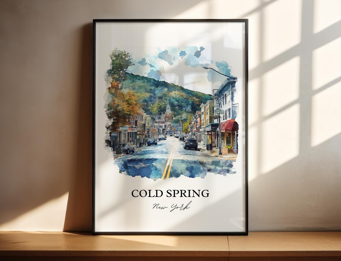 Cold Spring New York Main Street Village Watercolor Travel Poster