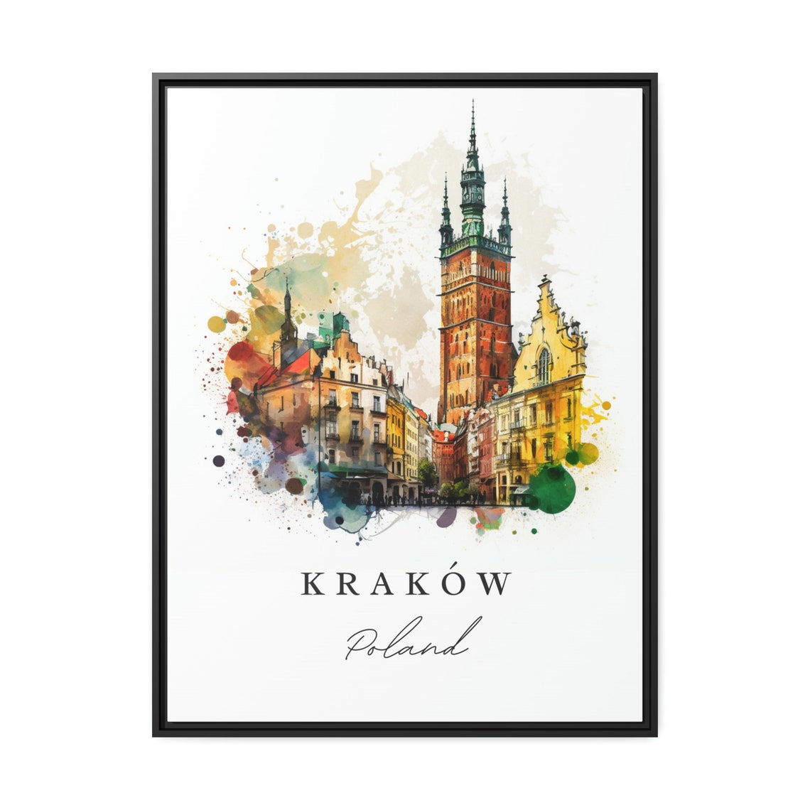 Krakow Poland Custom Text Travel Poster - Image 2
