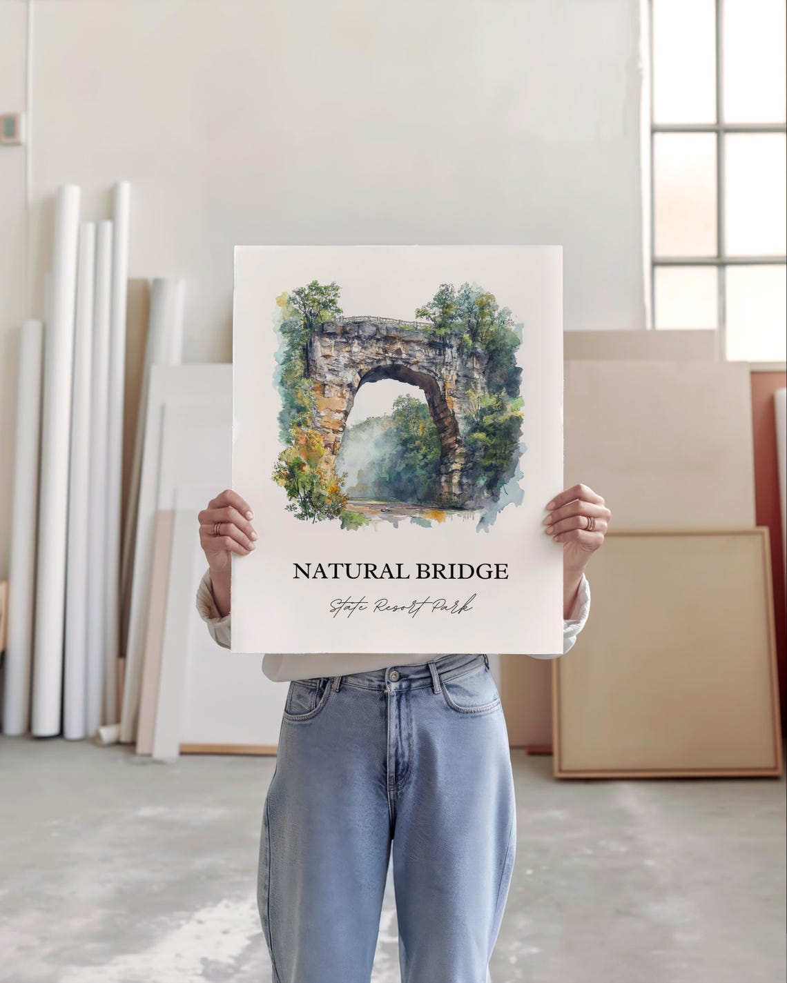 Natural Bridge State Resort Park Art Kentucky Print Kentucky Watercolor Art Slade Ky Gift Travel Print Travel Poster Housewarming Gift - Image 4