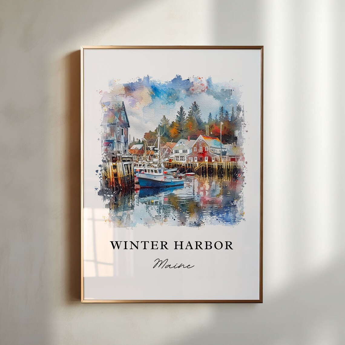 Winter Harbor Me, Hancock County Travel Poster