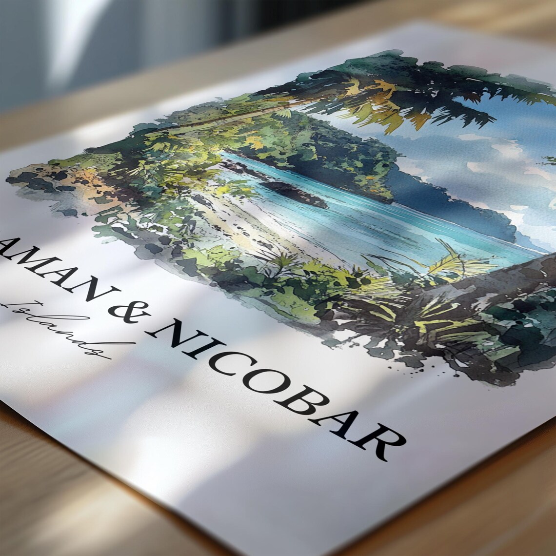 Andaman Nicobar Islands Watercolor Tropical Beach Paradise Poster - Image 7